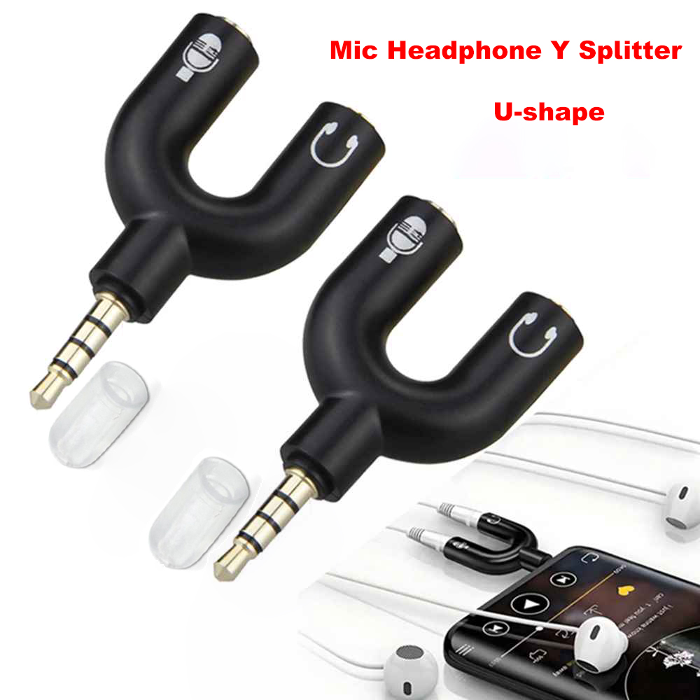 Audio Music Splitter - Adaptador divisor de micrófono para auriculares