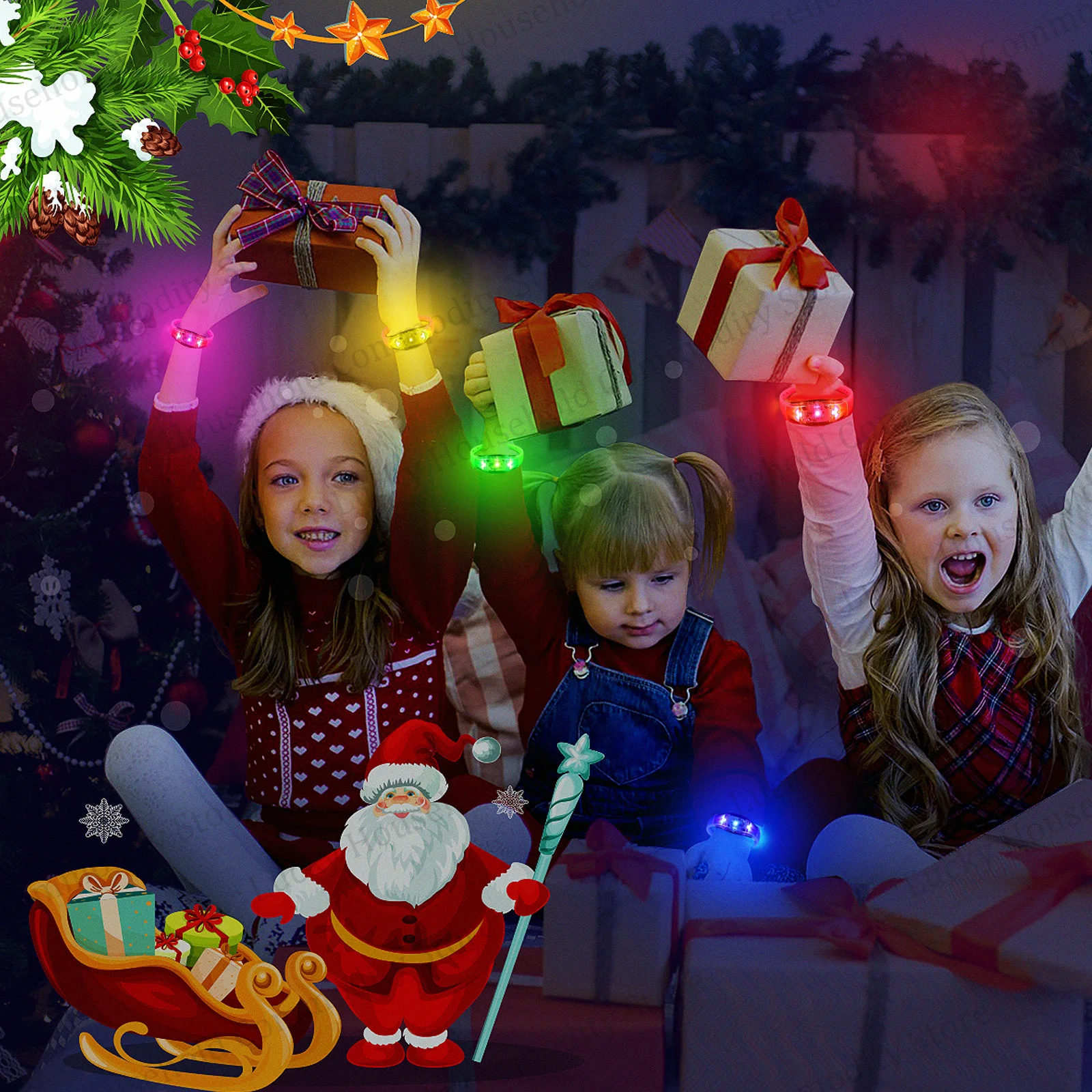 Audio Music Com - Pulseras luminosas LED con luces que