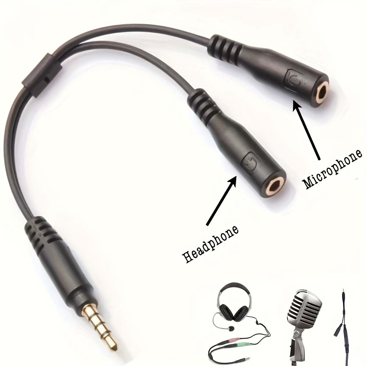 Audio Music Splitter - Adaptador de cable divisor TRRS Y