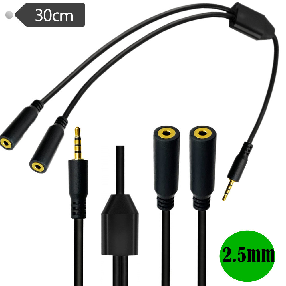 Audio Music Splitter - Chapado en oro 4 polos 2,5mm