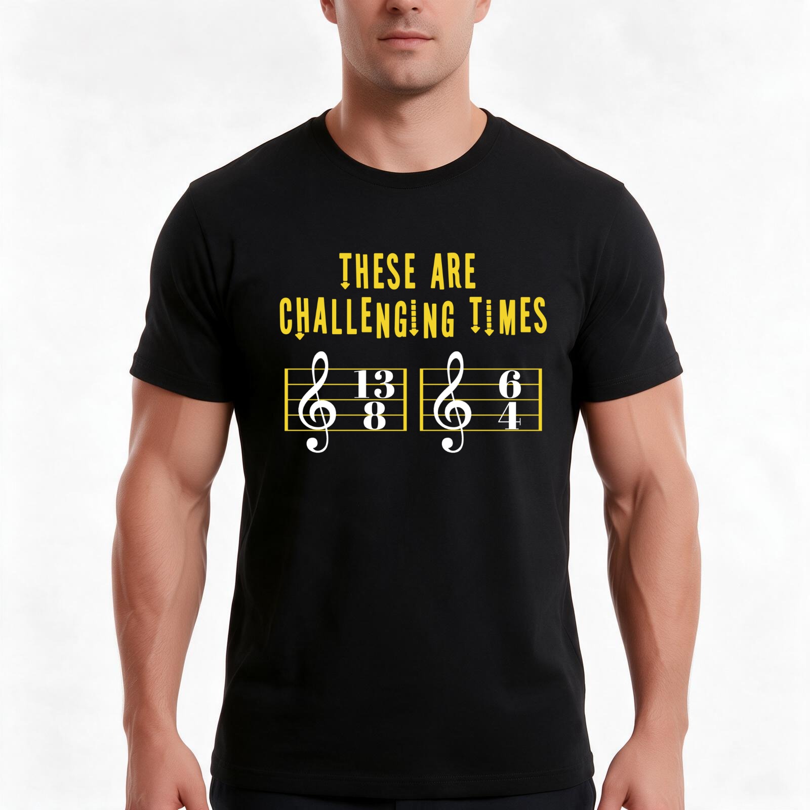 Audio Music Com - Estos son tiempos difíciles. Camiseta divertida