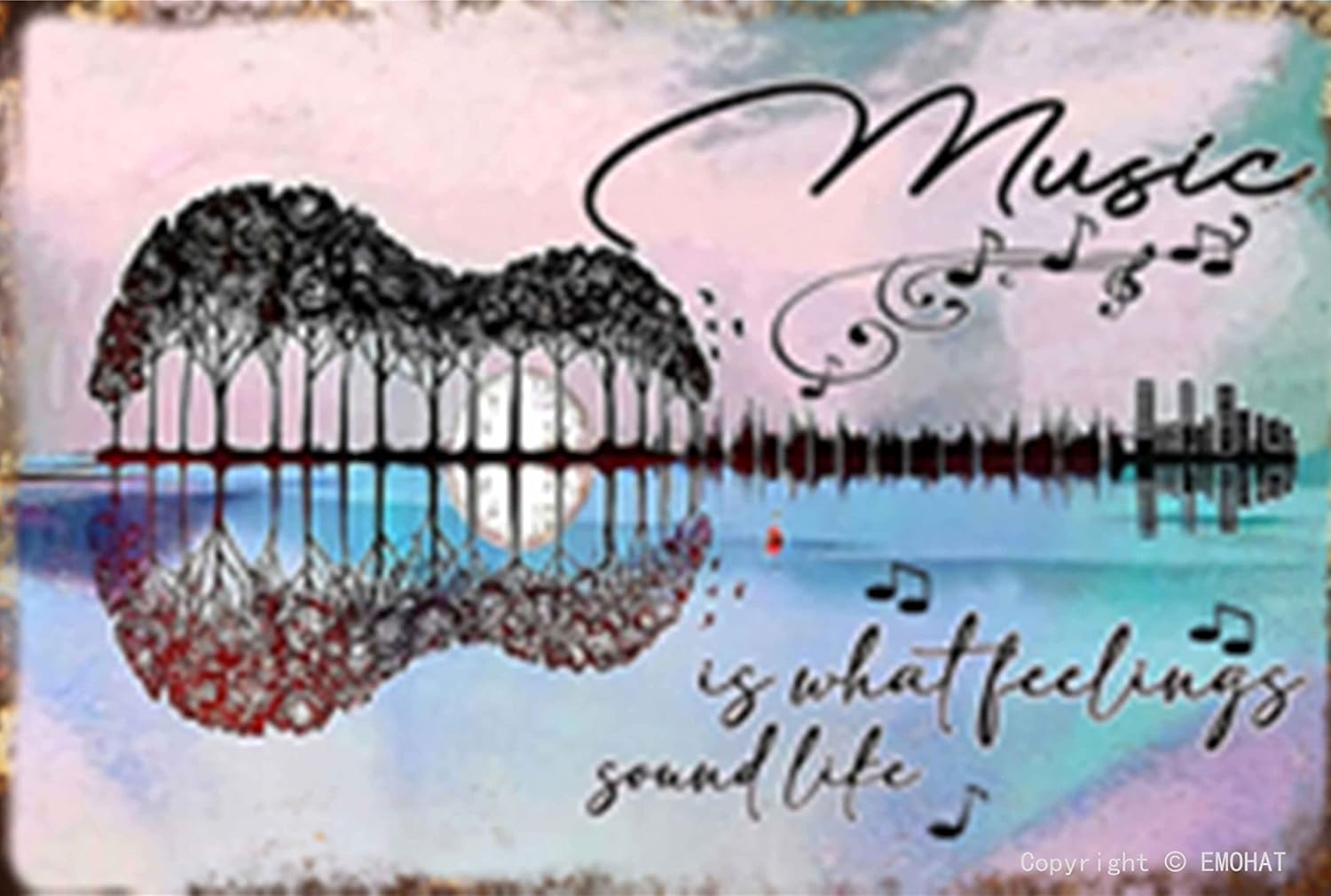 Audio Music Com - Letrero Metálico con la Frase 'La