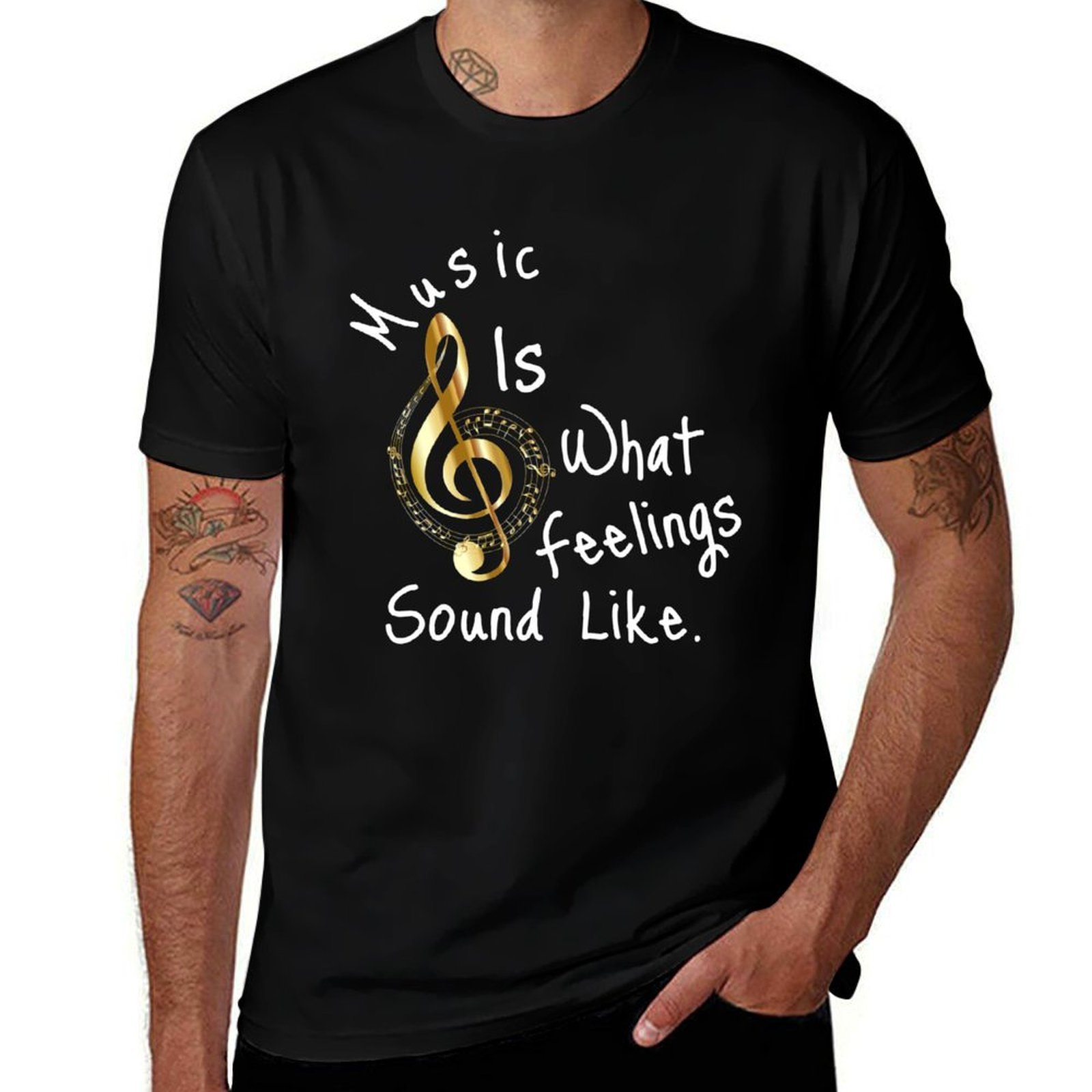 Audio Music Com - Camiseta con estampado de 