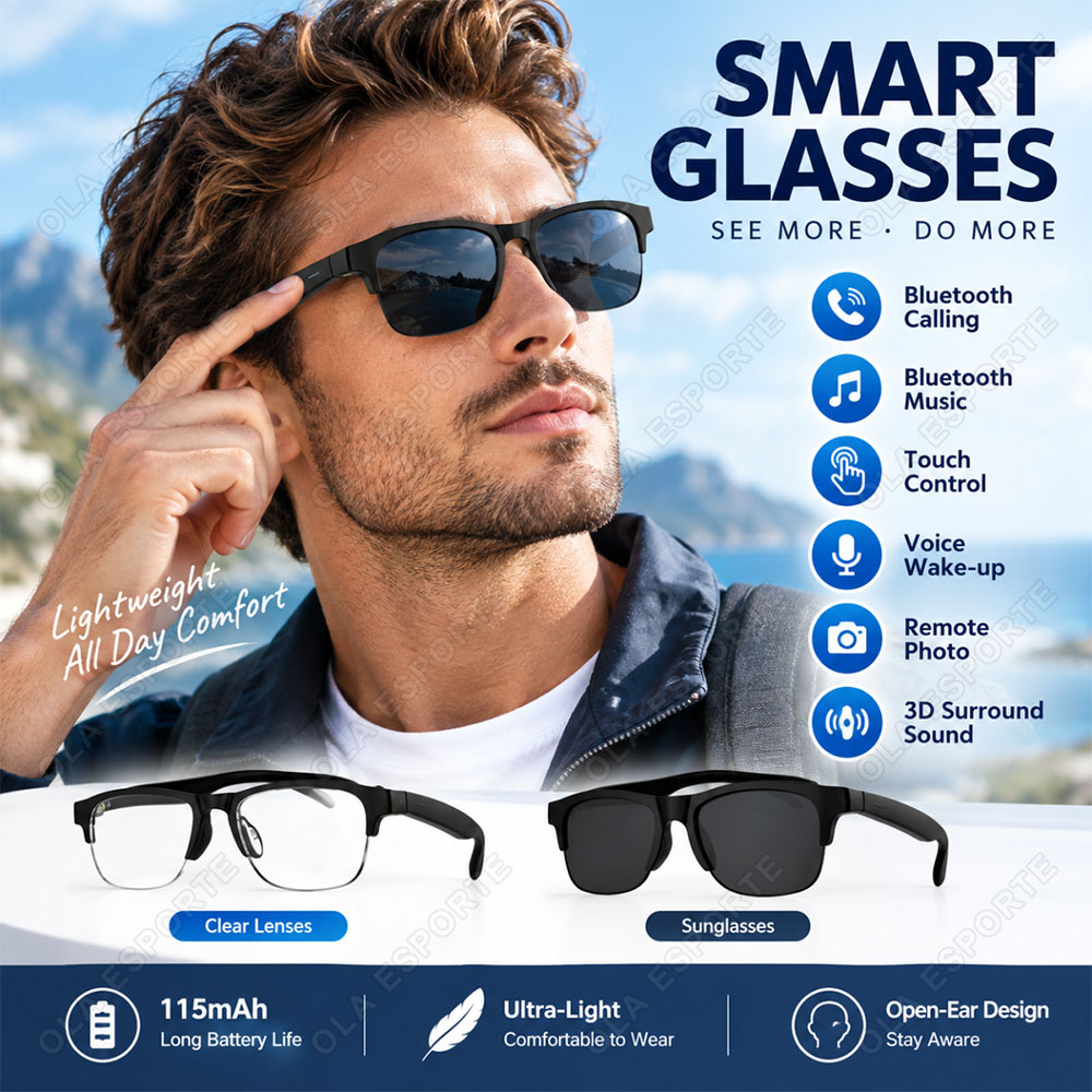 Gafas inteligentes con IA, aud - Audio Hd Music reseña y precio