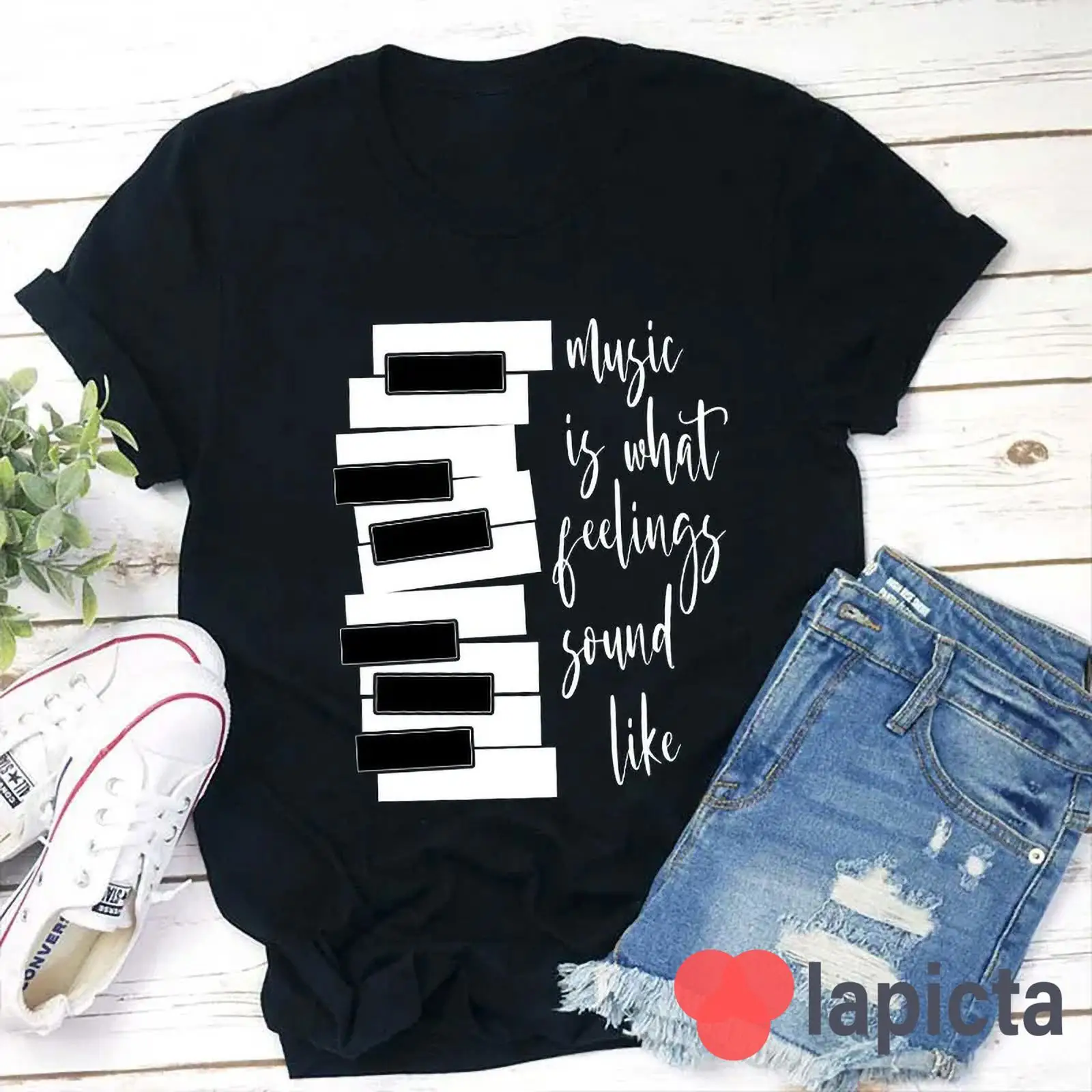 Camiseta informal con diseño d - Audio Music Com reseña y precio