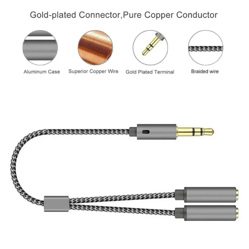 Adaptador de auriculares micró - Audio Music Splitter reseña y precio