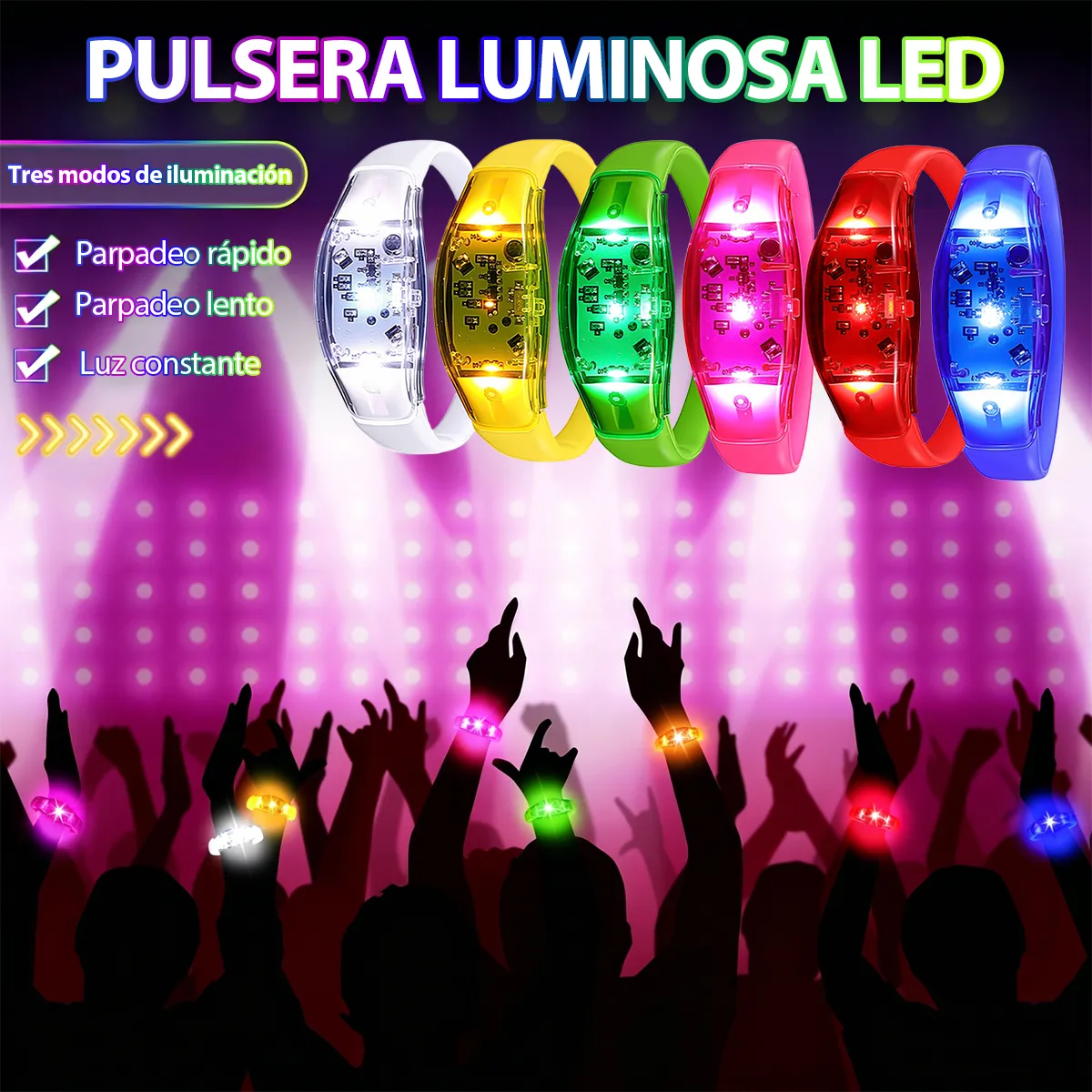 6 Pulseras LED Activadas por S - Audio Music Light reseña y precio