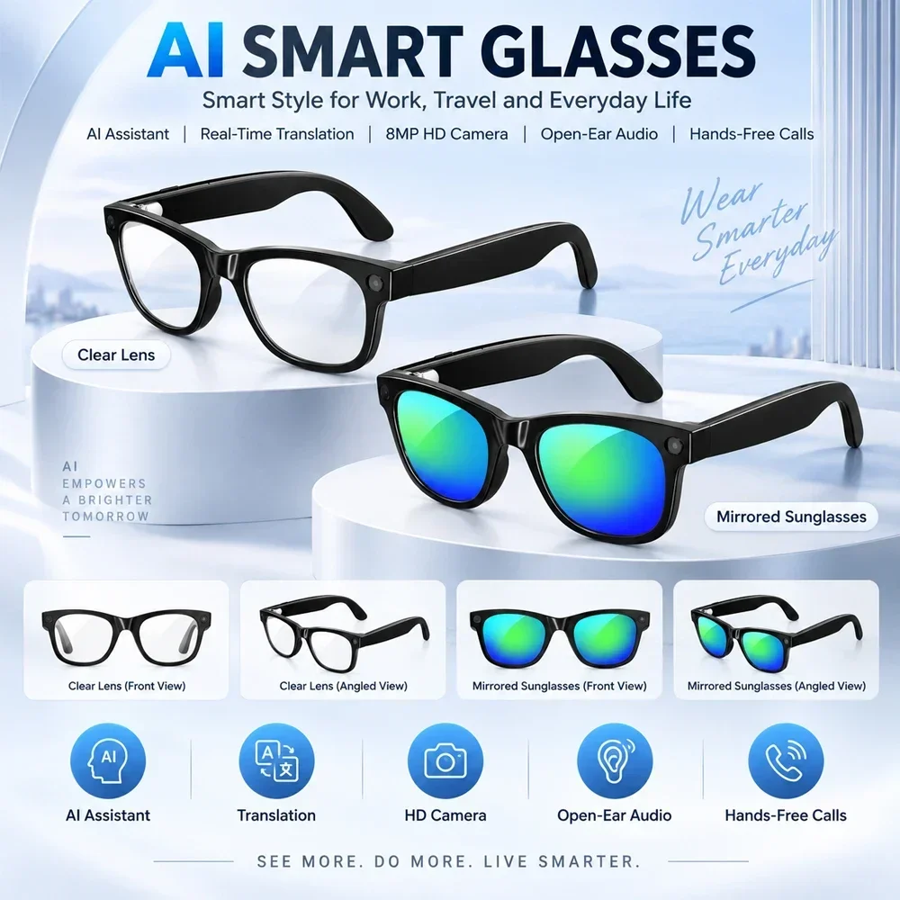 Gafas Inteligentes con IA 2026 - Audio Hd Music reseña y precio
